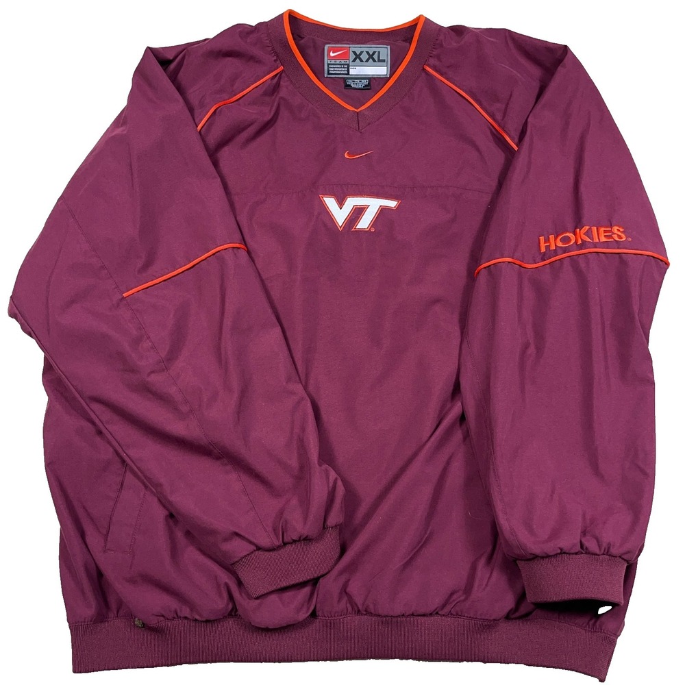 Vintage Y2K Virginia Teck Hokies Jacket Men XXL Pullover Wind Nike Center Swoosh